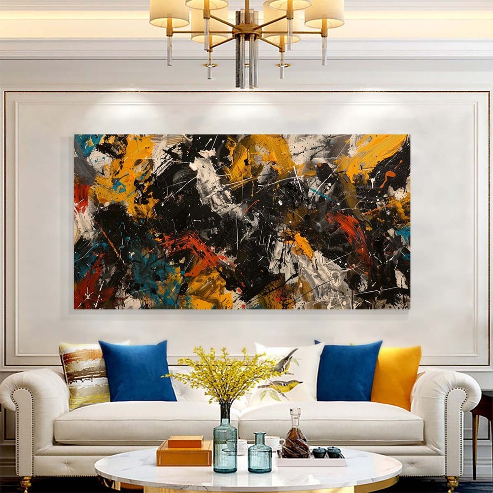 Colorful Graffiti Modern Artwork wall Decor for Living Room Bedroom yellow