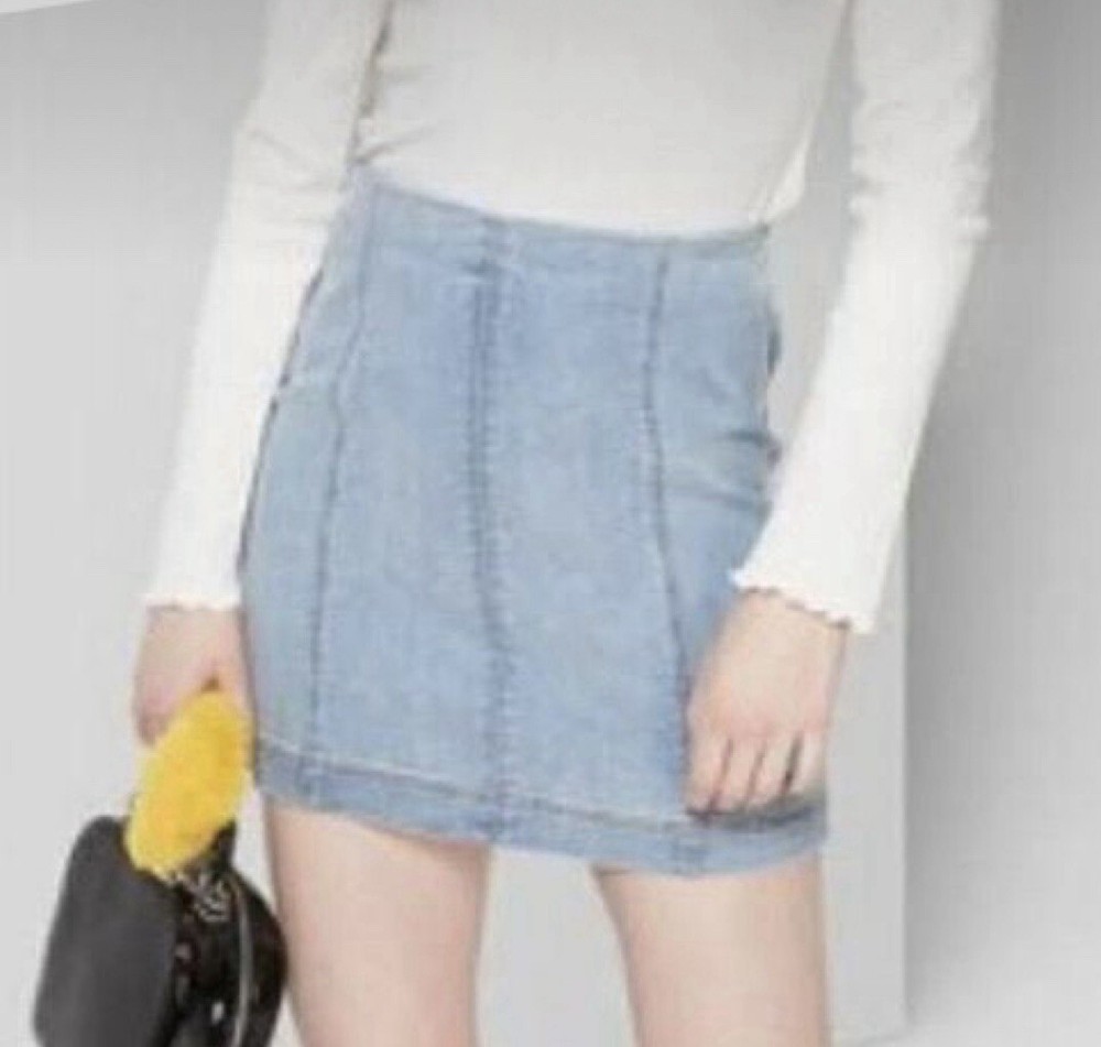 Free People Denim Mini Skirt Blue Size 12 NWOT