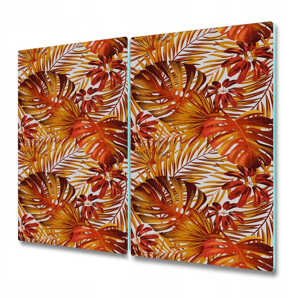 Glass Kitchen Chopping Cutting Board Worktop Saver Fiery Flowers 2x30x52