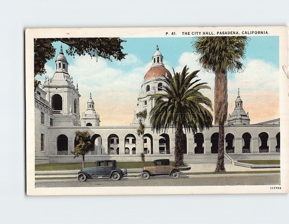 Postcard The City Hall Pasadena California USA