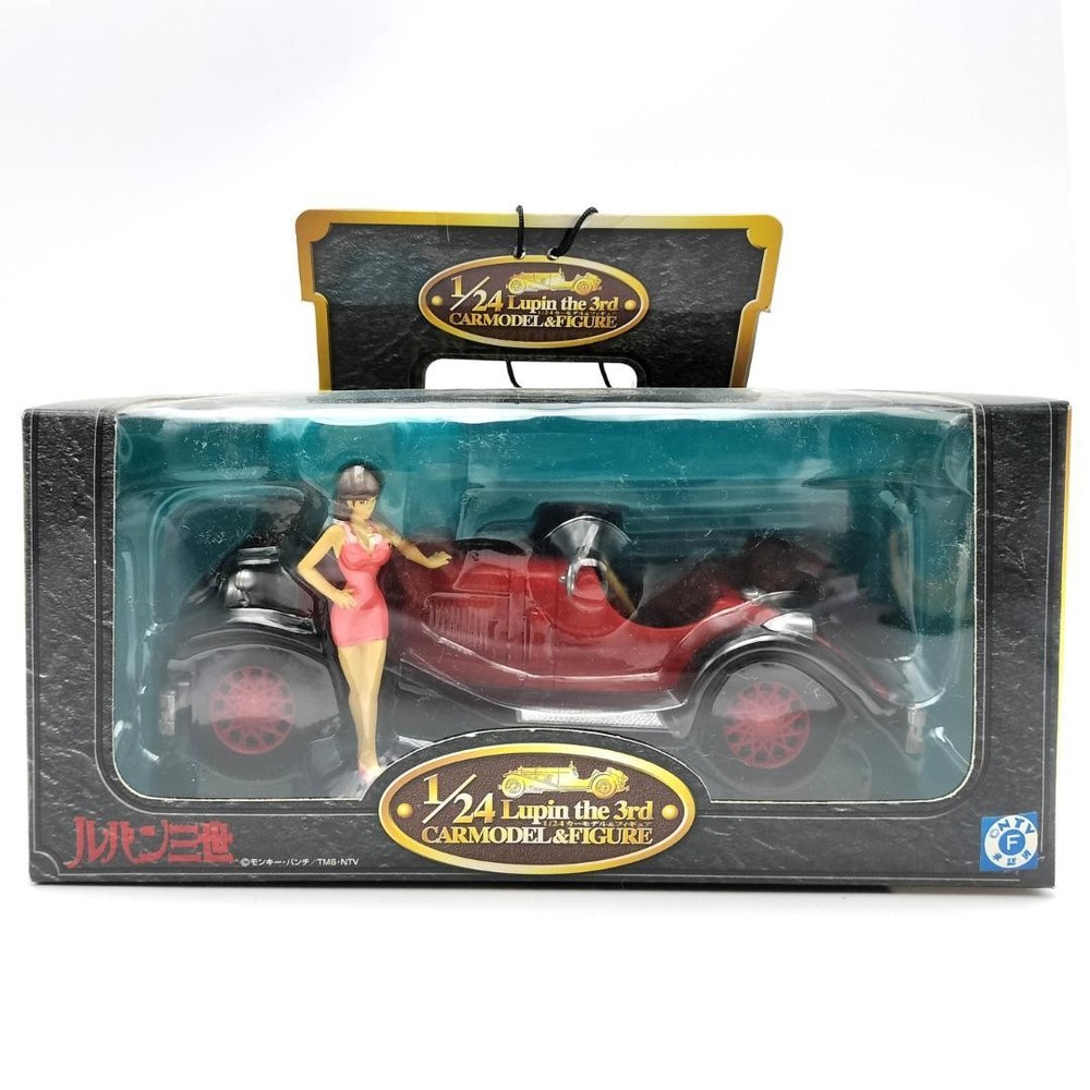 Lupin the Third 1/24 car model & figure Fujiko Mine red car #11157b