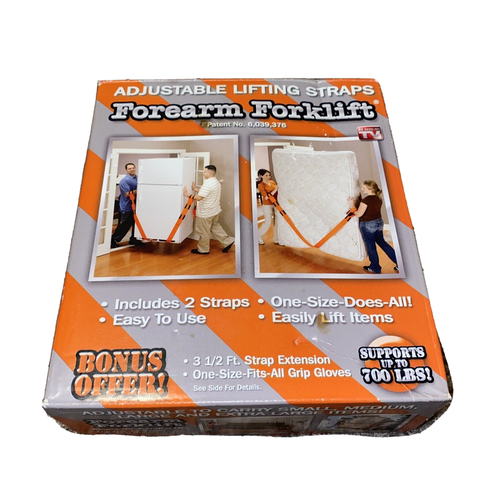 Forearm Forklift Lifting and Moving Straps Up to 700 lbs Orange NEW SEE!