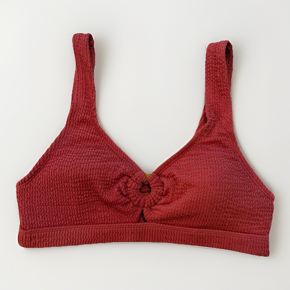 Time And Tru Size M (8-10) Swim Top Orange Tank Straps Chest Ring