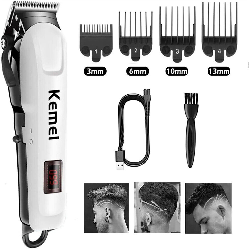 Kemei Professional Hair Clippers Trimmer Kit Cutting Machine Barber Salon US~