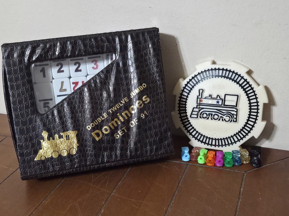 Dominoes Double 12,  Jumbo set of 91, Mexican Train Complete