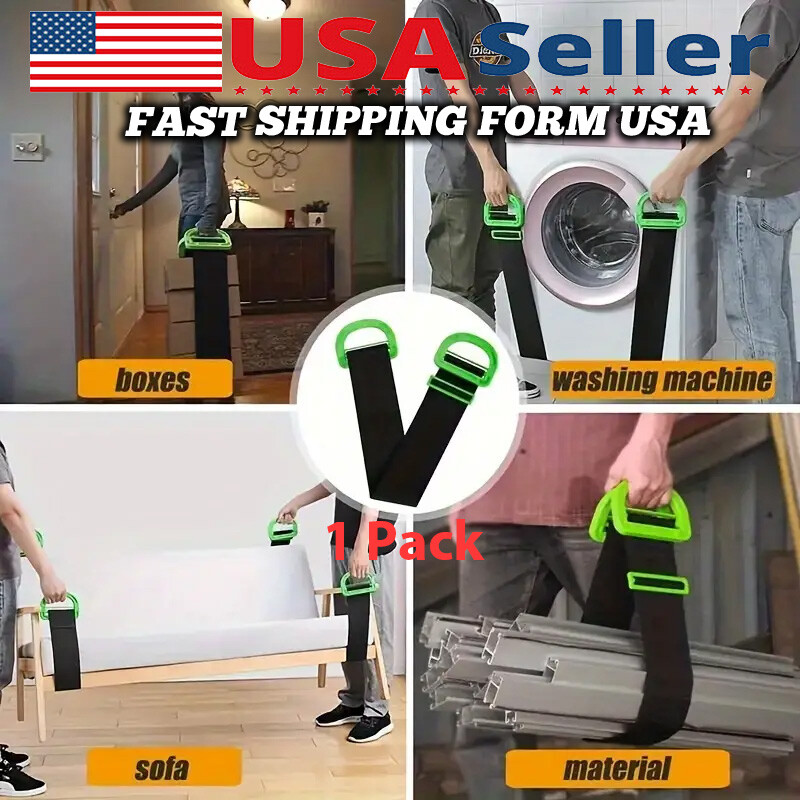 1pc Adjustable Lifting Moving Straps Fabric Carrying Belt With Ergonomic Handles