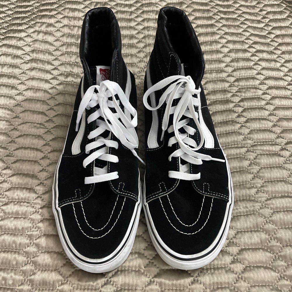 VANS Off The Wall Mens 13 Hi Top Blk Suede Shoes Skate Sneakers.  Recenter Cond