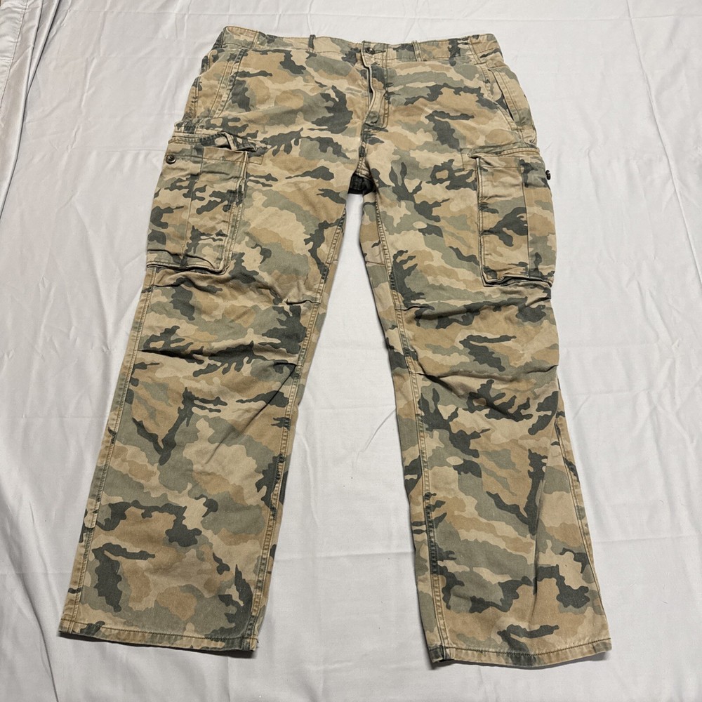 Levis Pants Men 36x30 (38x28)  Cargo Camo White Tab Logo Straight Military
