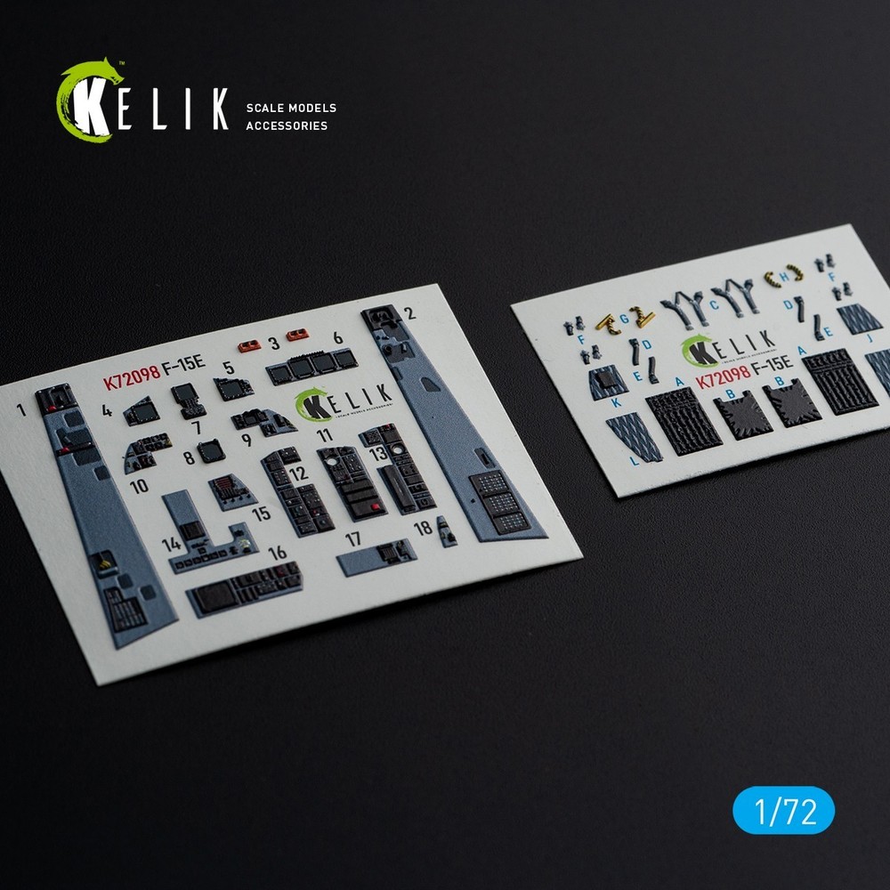 KeliK F-15E Cockpit 3D Interior Decals for Great Wall Hobby (GWH) 1/72 K72098