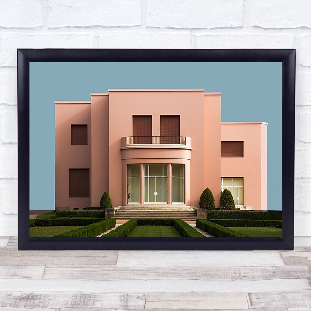 Porto Architecture House Mansion Villa Garden Portugal Pink Wall Art Print
