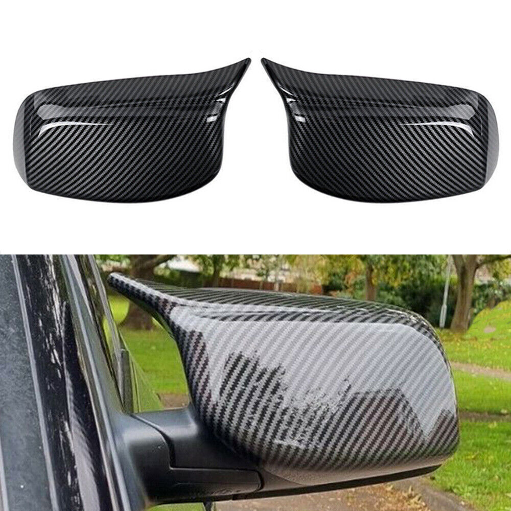 2X Mirror Cover Cap Carbon Fiber 51167078360 For BMW 5 Series E60 E61 530i 03-08