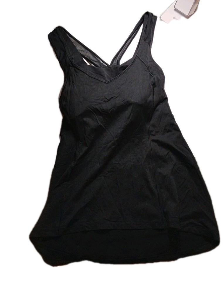 Lululemon Women's Black Active Wear Tank Built In Bra Size 12
