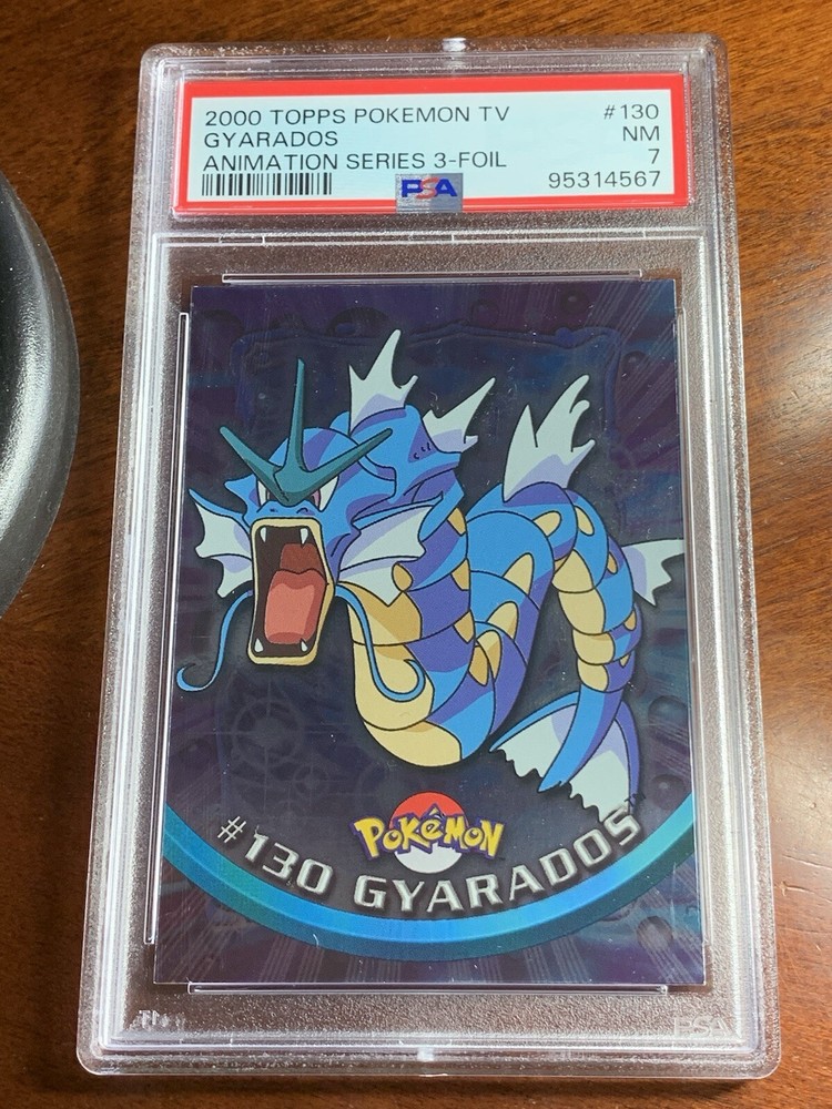 2000 Topps Pokemon TV #130 Gyarados Silver Foil Animation Series 3 PSA 7 NM