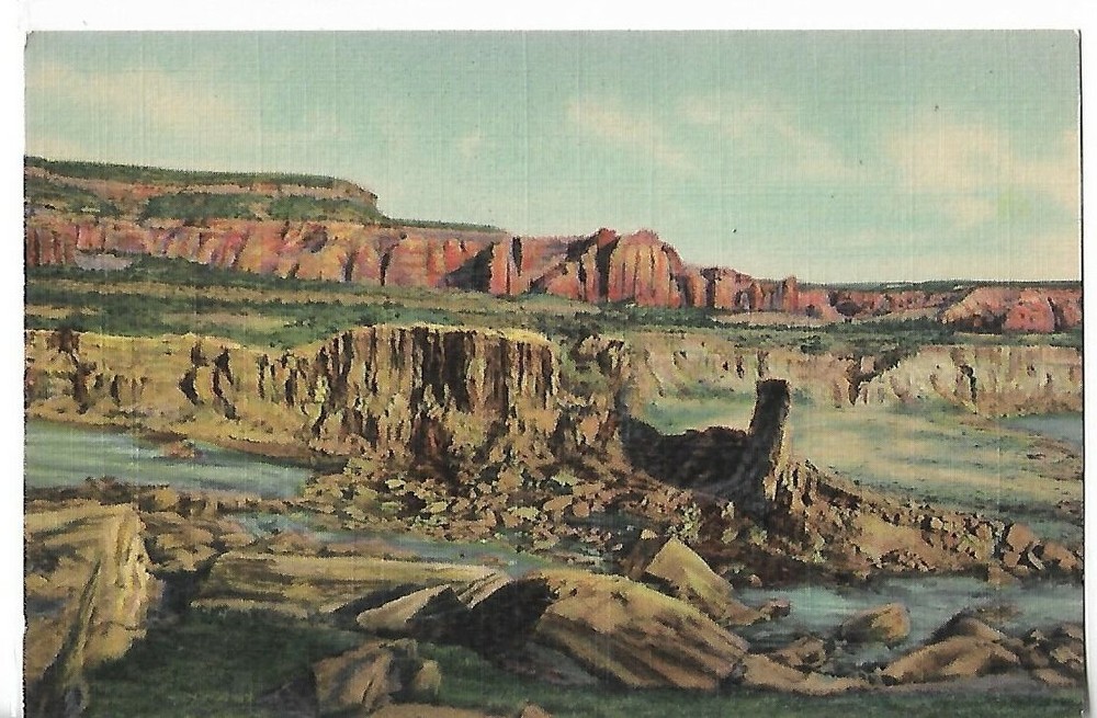 VTG Postcard - Mammoth Rock Formation New Mexico - Arizona State Line