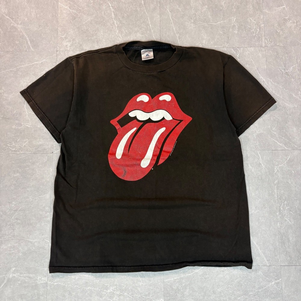 Vintage 1999 Rolling Stones Tongue Logo T-Shirt Delta Pro Weight Black Mens M