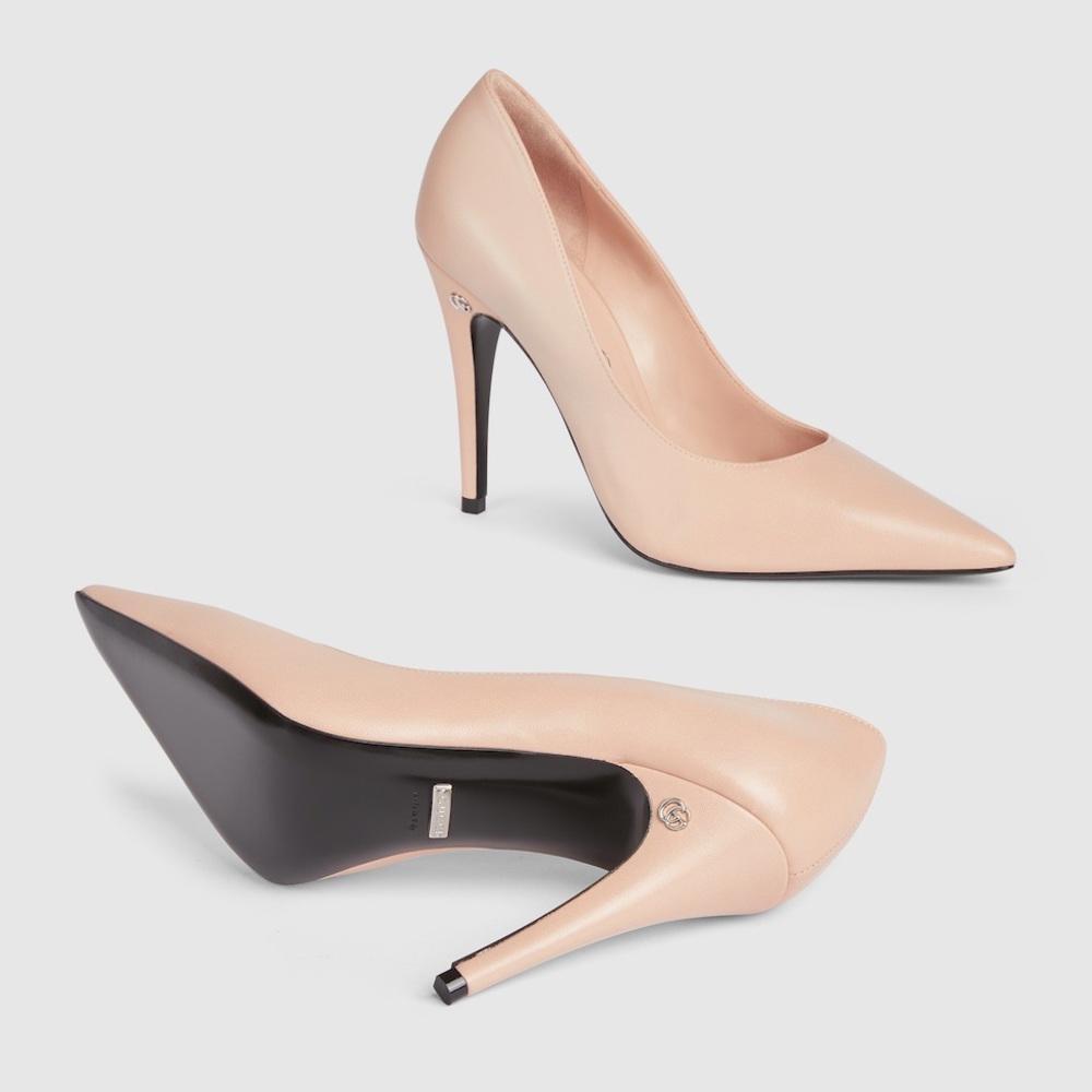 BNWT Gucci Pink Leather Pointed-Toe Pumps 105mm Heel US 9.5 $950