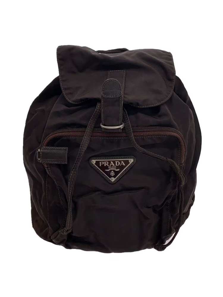 PRADA Triangle Logo Backpack Rucksack Nylon B4650 From Japan