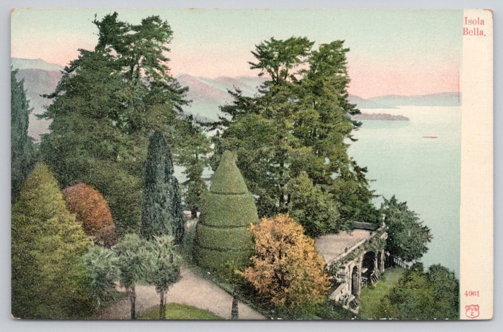 Isola Bella Lake Maggiore Italy Gardens Palace Antique Postcard PVV Early 1900s