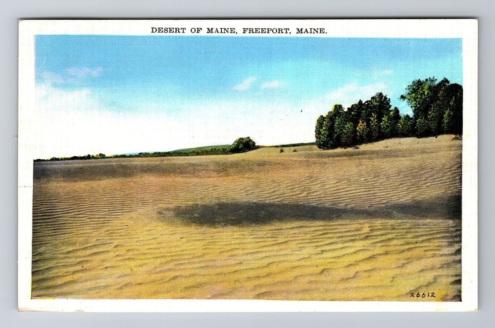 Freeport ME-Maine, Desert Of Maine, Antique, Vintage c1942 Souvenir Postcard