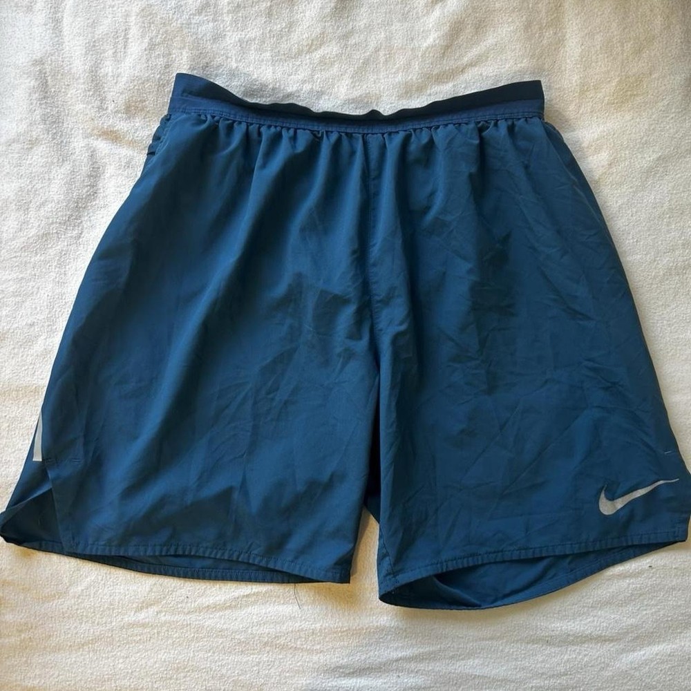 Nike Men's Blue Athletic Shorts Elastic Waist Pockets Sports Summer
