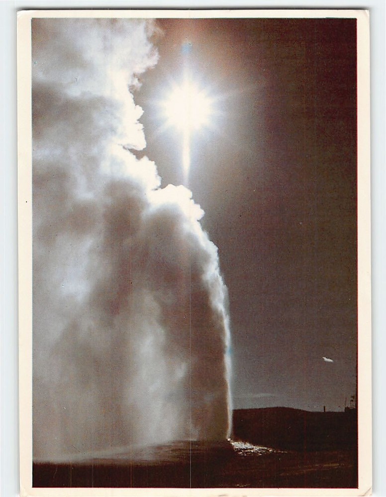 Postcard Sun Overlooking Old Faithful Geyser Yellowstone National Park Wyoming
