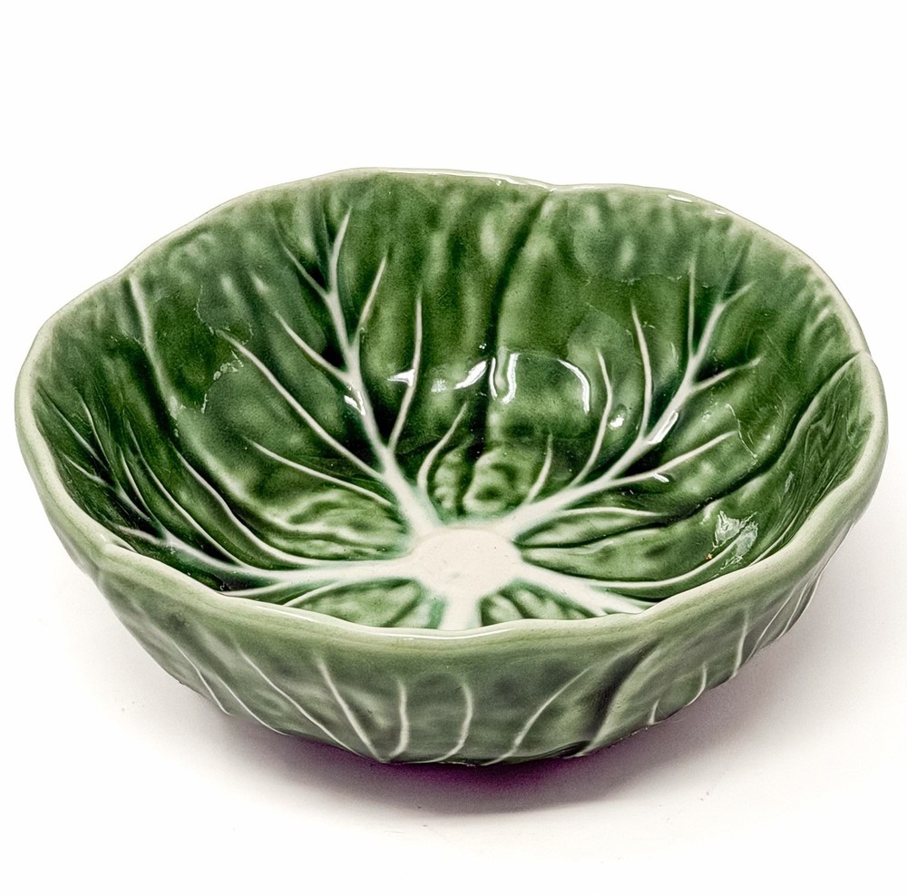 Southern Living Portugal Cabbage Leaf Trinket Bowl Green Earthenware