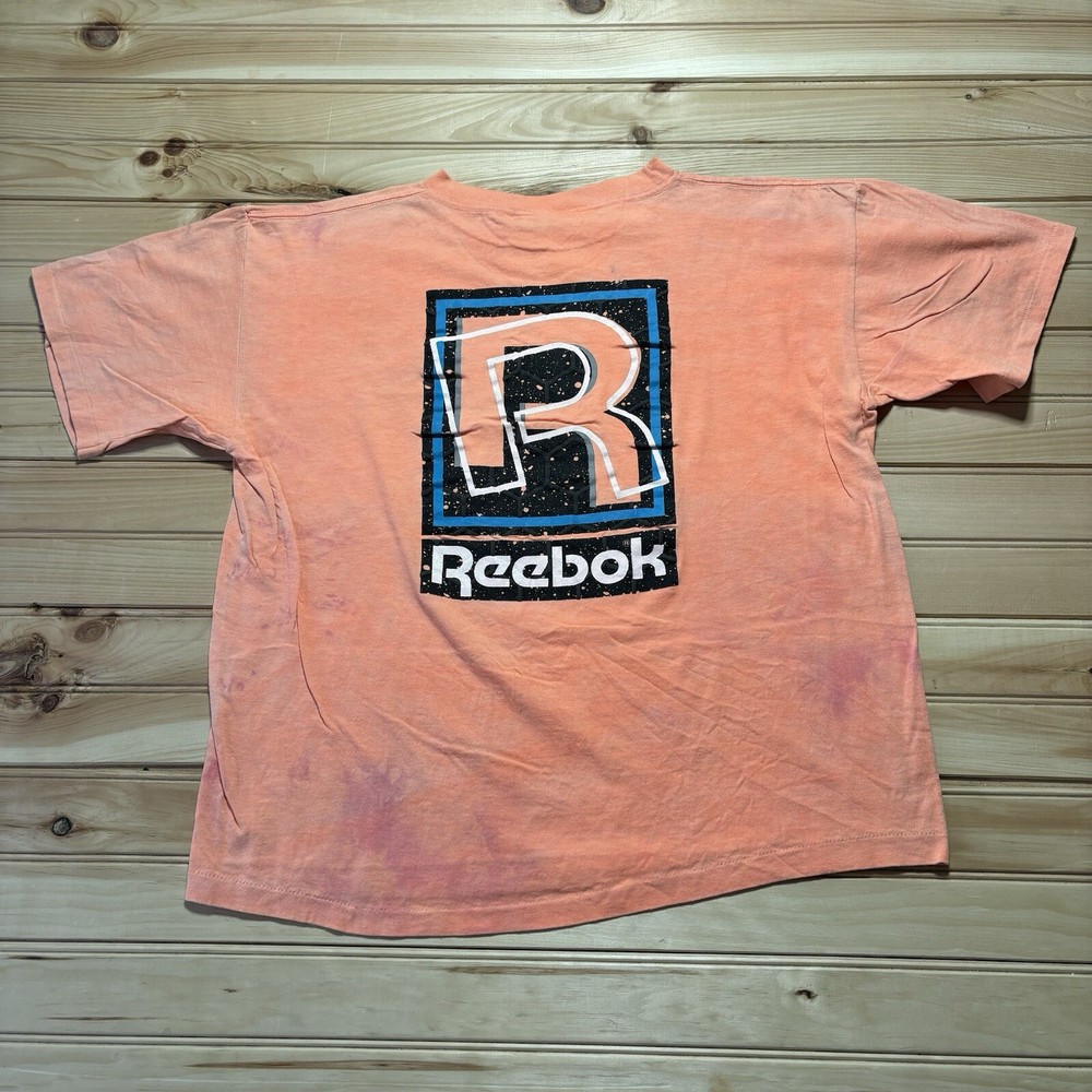 Vintage 80s 90s Reebok Sport Single Stitch Logo Double Sided Shirt Size XL