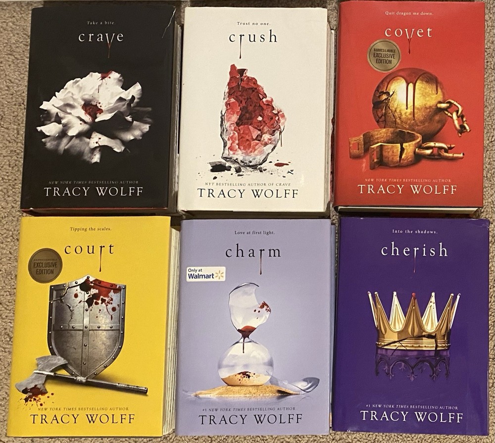 Crave Series - 6 Books Set HC - Tracy Wolff Court, Charm, Covet, Cherish 1st eds