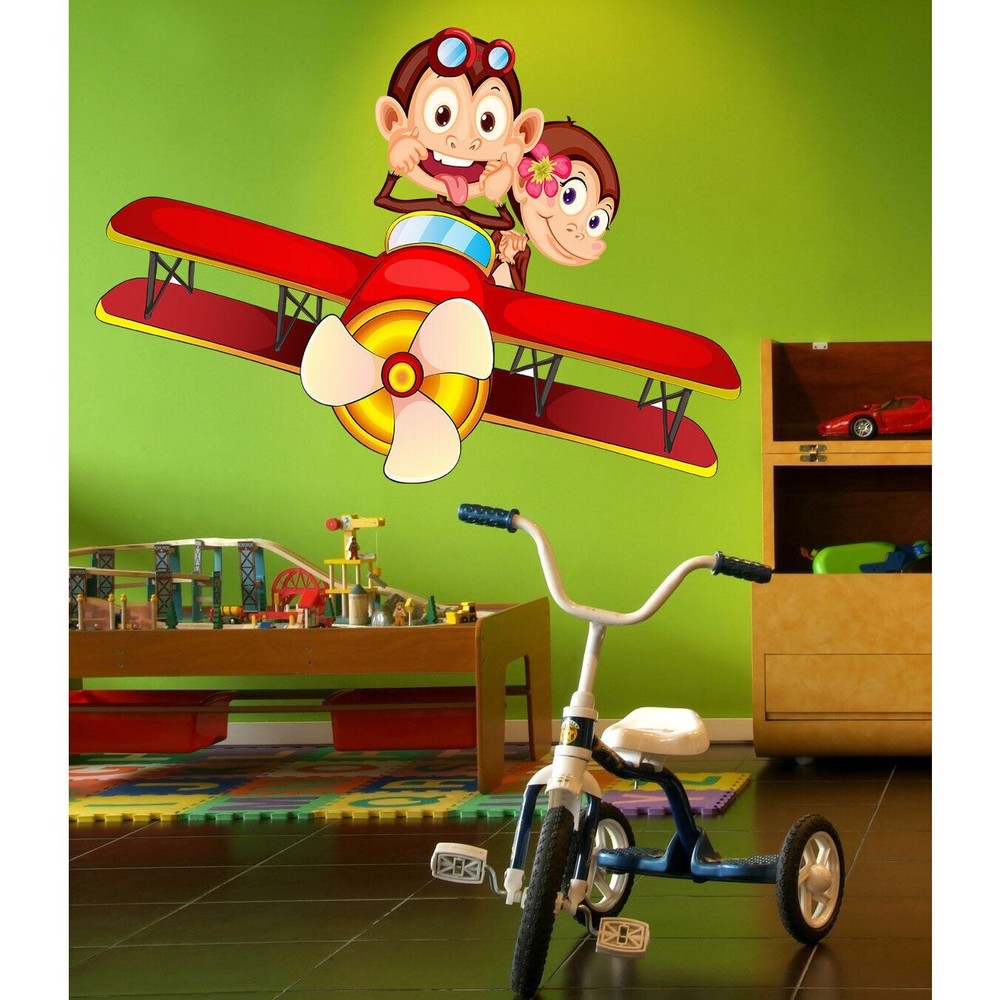 Full Color Airplane and monk Full Color Decal, Full color Multi