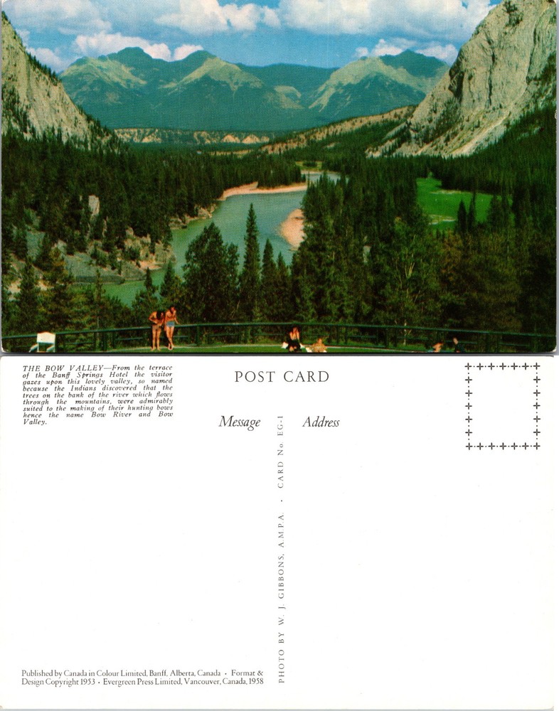 Bow Valley Banff National Park Alberta River Mountains Postcard