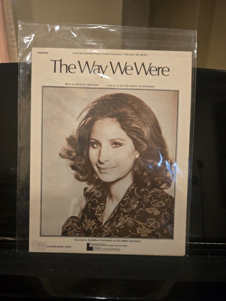 The Way We Were Sheet Music Piano Voice Guitar 1973 Barbara Streisand Bergman