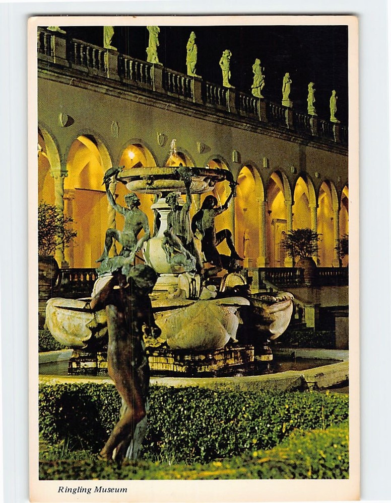 Postcard Fountain Of Tortoises Ringling Museum of Art Sarasota Florida