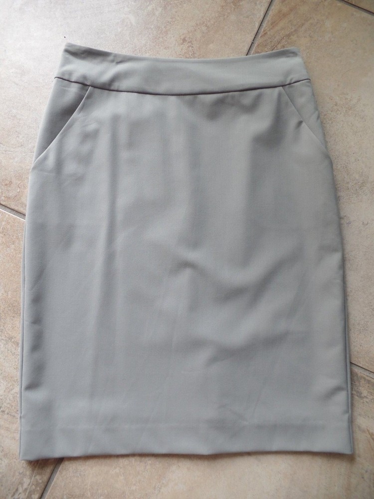 Eileen Fisher Womens 2 Light Olive Knee Length Side Pocket Pencil Skirt NN