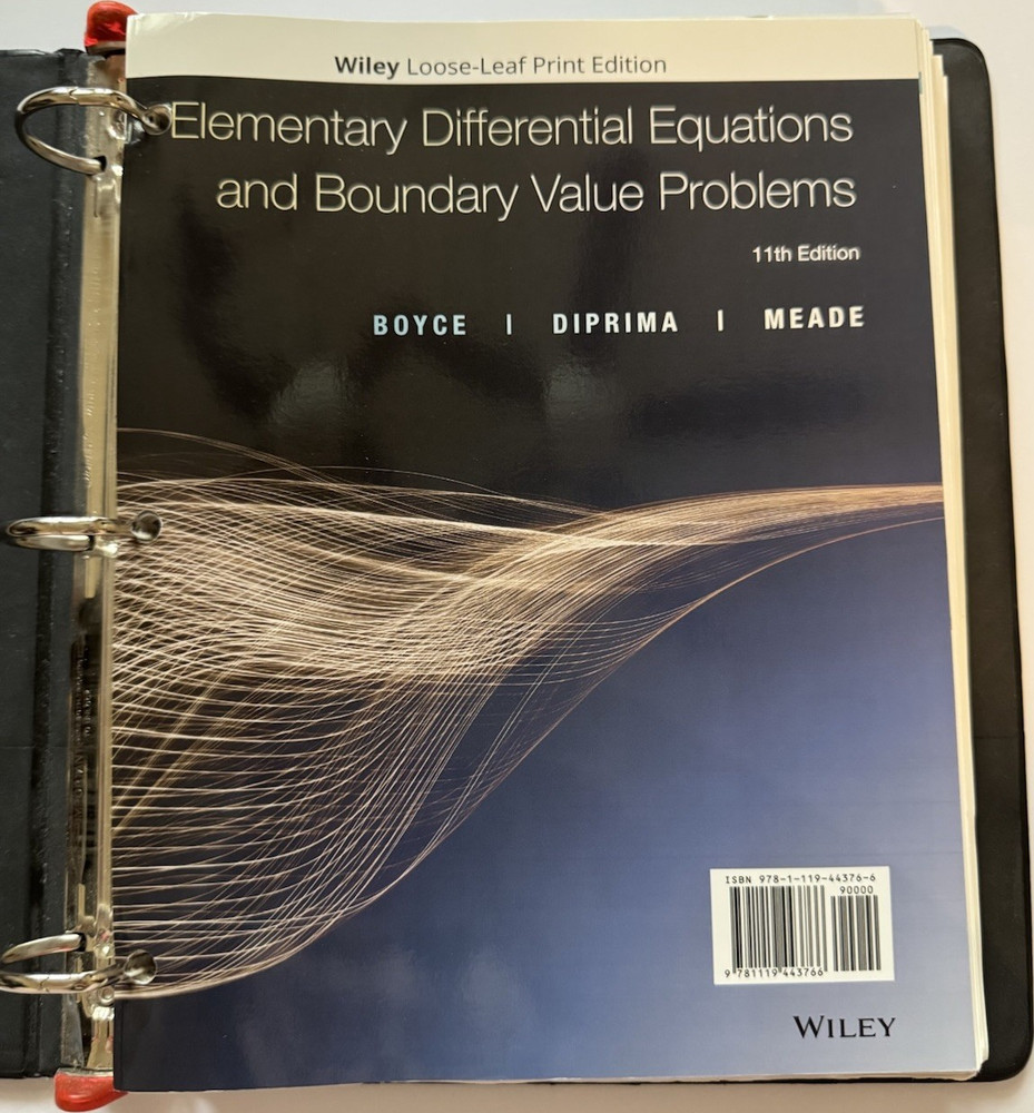 Wiley Elementary Differential Equations & Boundary Value Problems 11th Ed Loose…