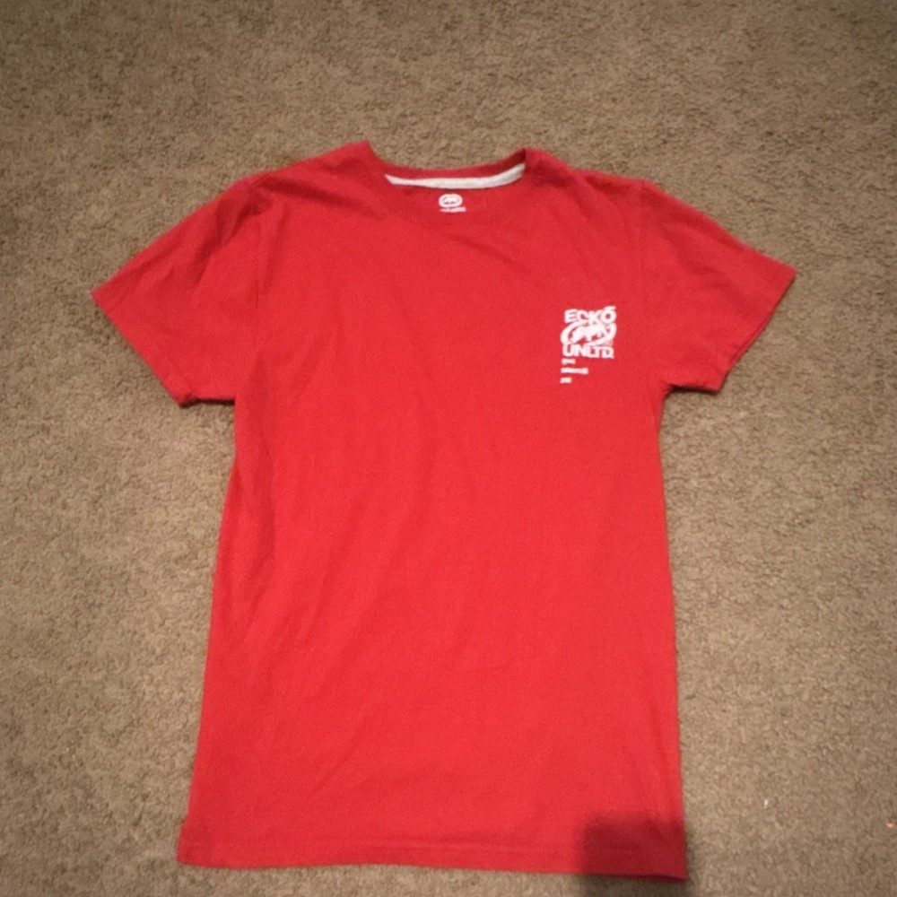 Ecko Unltd. Men's Red Logo Cotton Blend Short Sleeve Crew Neck T-Shirt Size M
