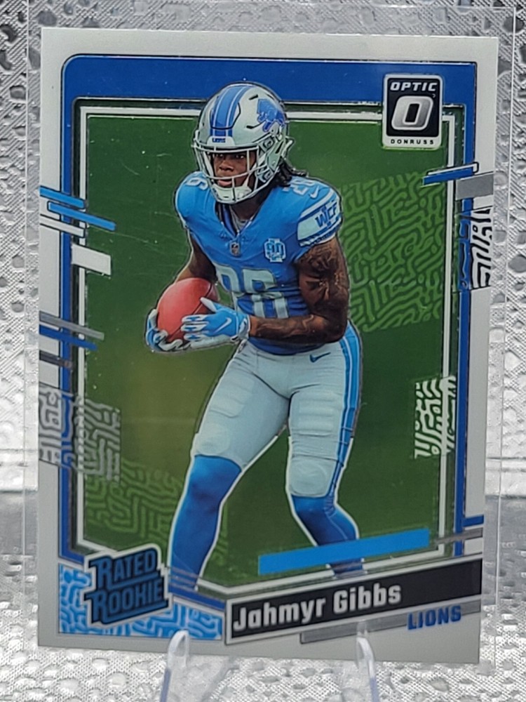2023 Donruss Optic Jahmyr Gibbs Rated Rookie 2 card lot - Lions