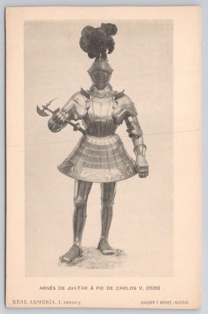 King Charles V Armor 1526 Real Armería Madrid Postcard Hauser & Ménet