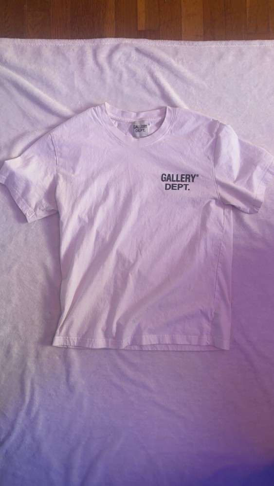 Gallery Dept. White Logo Crew Neck Short Sleeve Men's Designer T-Shirt Cotton
