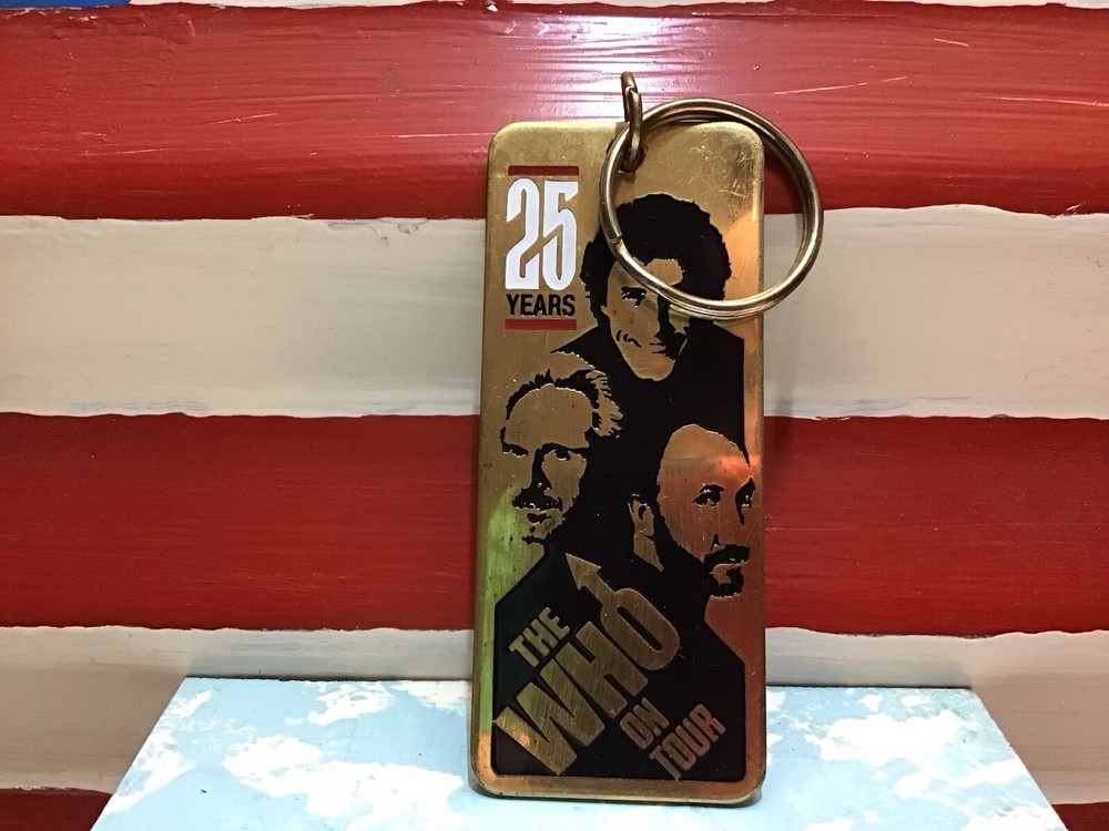 The Who 25 Years The Who On Tour Brass Keychain Novelty Concert Ticket
