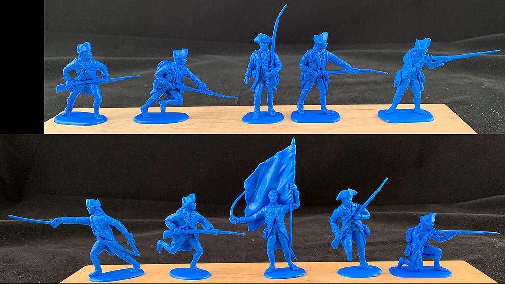 Accurate British Inf set #2 - 10 unpainted 54mm toy soldiers in mid-blue color-image