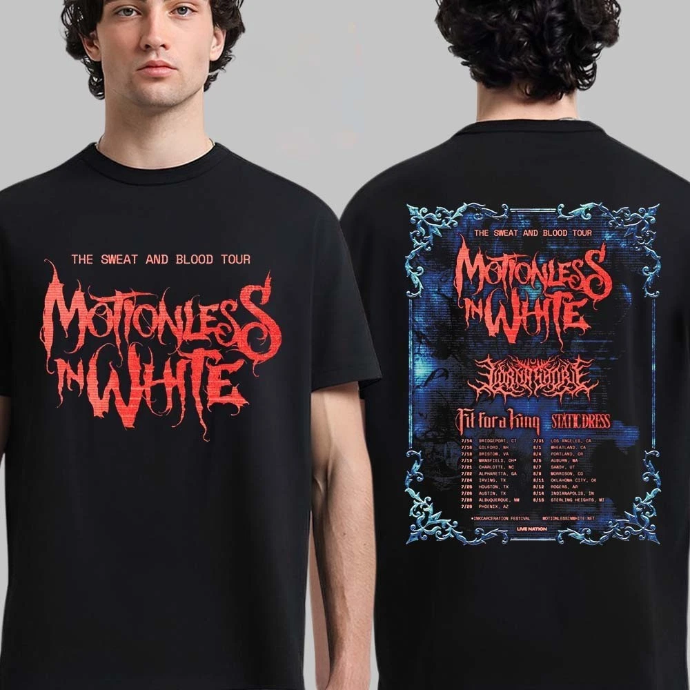 Motionless In White The Sweat And Blood Tour 2026 Hoodie Or T shirt