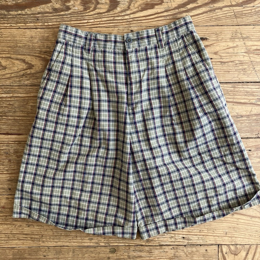 Vintage Liz Sport Plaid High Waisted Shorts Women’s 6 Preppy 80s Coastal Grandpa