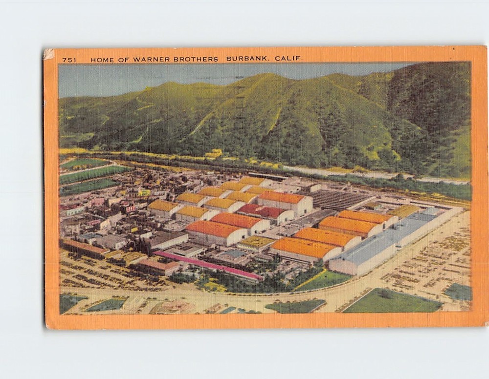 Postcard Home of Warner Brothers Studios Burbank California USA
