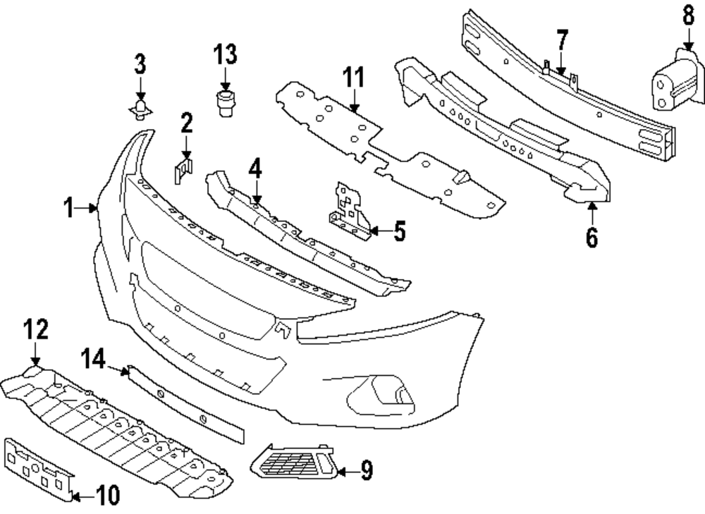 Genuine Nissan Bumper Cover Support Rail 62663-9HF0A
