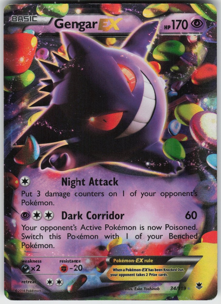 Pokemon TCG Gengar EX #34/119 XY - Phantom Forces