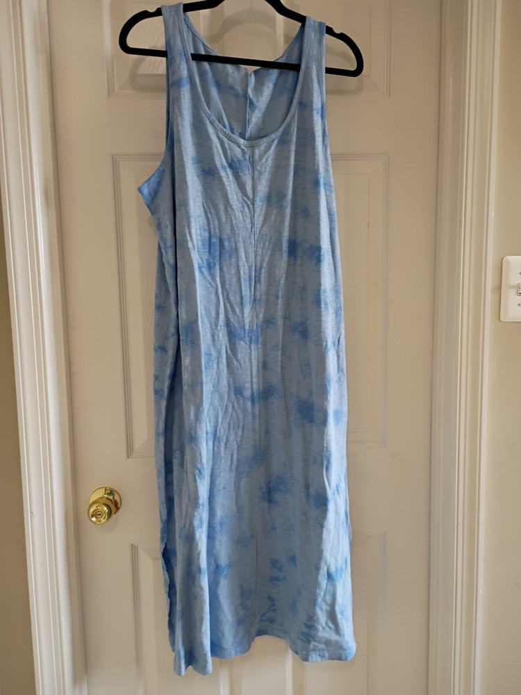 Gap Maxi Dress Long Sleeve, Sleeveless, Size XL.  Blue