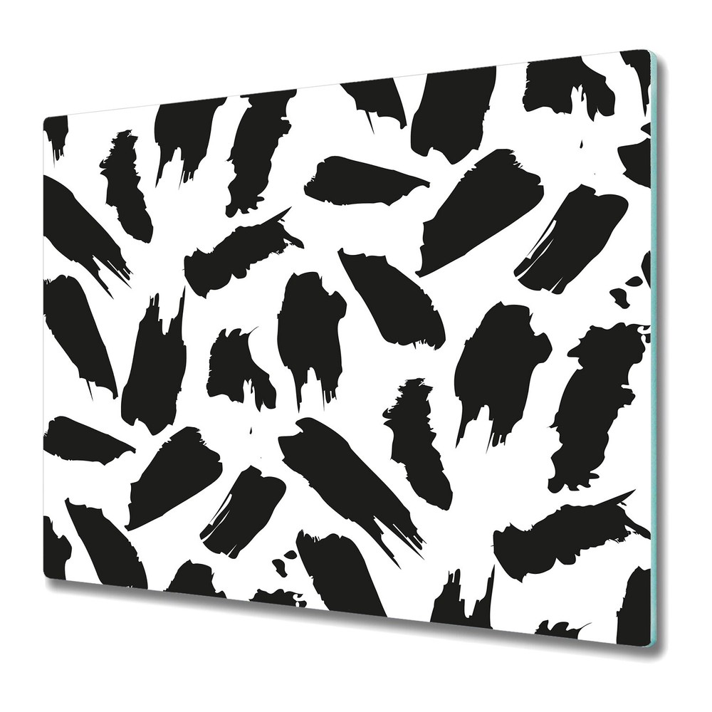 Glass Surface Protector Black Brush Stroke Stains Blot Minimalistic 60x52