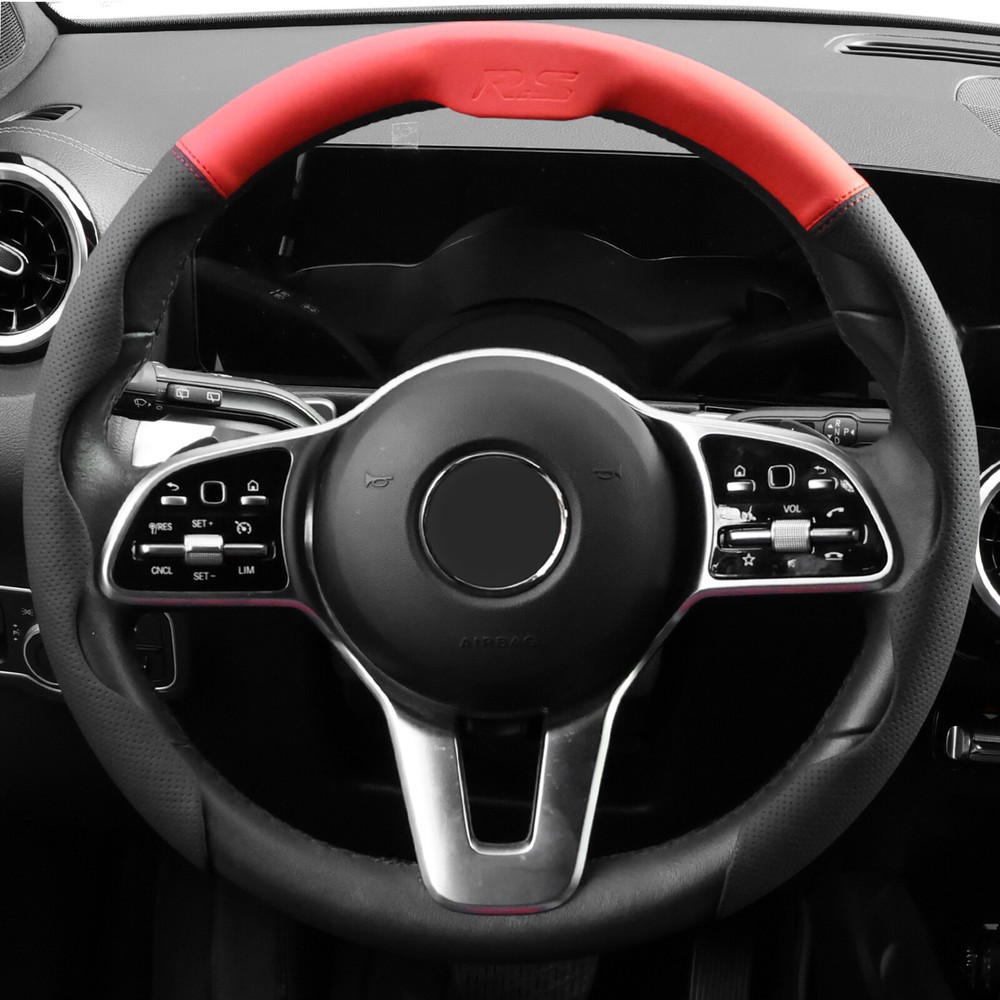 Car Steering Wheel Cover Leather Breathable Non-slip Protector.For Mercedes Benz
