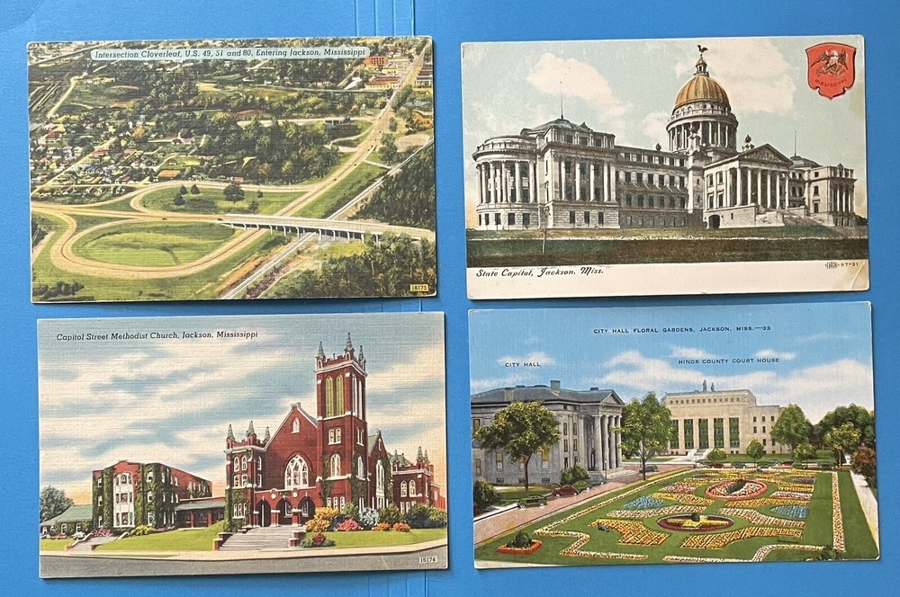 Jackson Mississippi vintage Postcard Lot