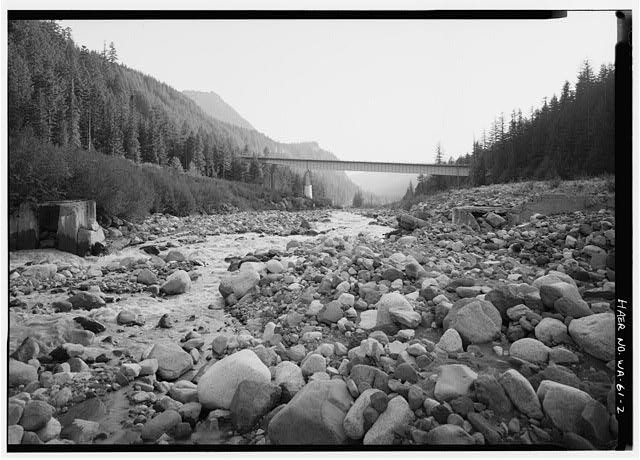 2. Northeast Elevation Facing Southwest Showing Old Bridge Abutments Middle